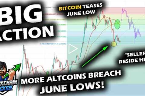 VOLATILE START as Altcoin Market Sells Off, June Lows, Bitcoin Teeters, XRP Sellers Arrive, CPI Day