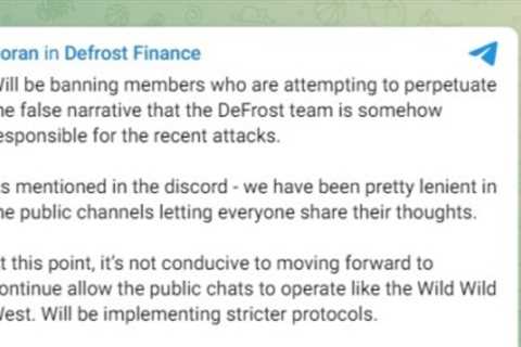 Defrost Finance breaks silence on ‘exit scam’ accusations, denies rug pull