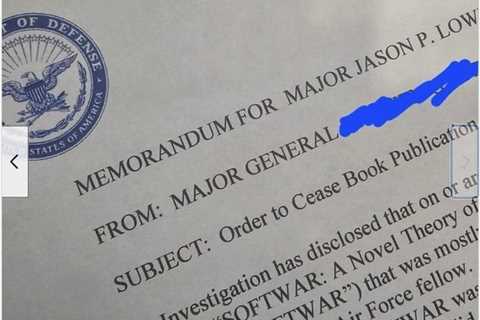 Pentagon has ordered Major Jason Lowery's Softwar to be removed from public domain and asked Lowery ..